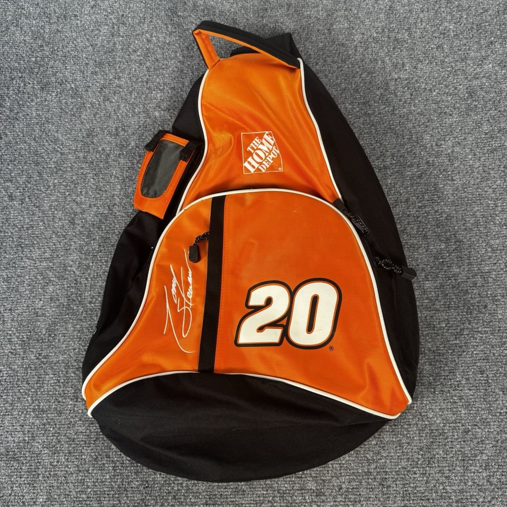 Vintage NASCAR Tony Stewart #20 Home Depot Sling Backpack Bag Orange Black Y2K
